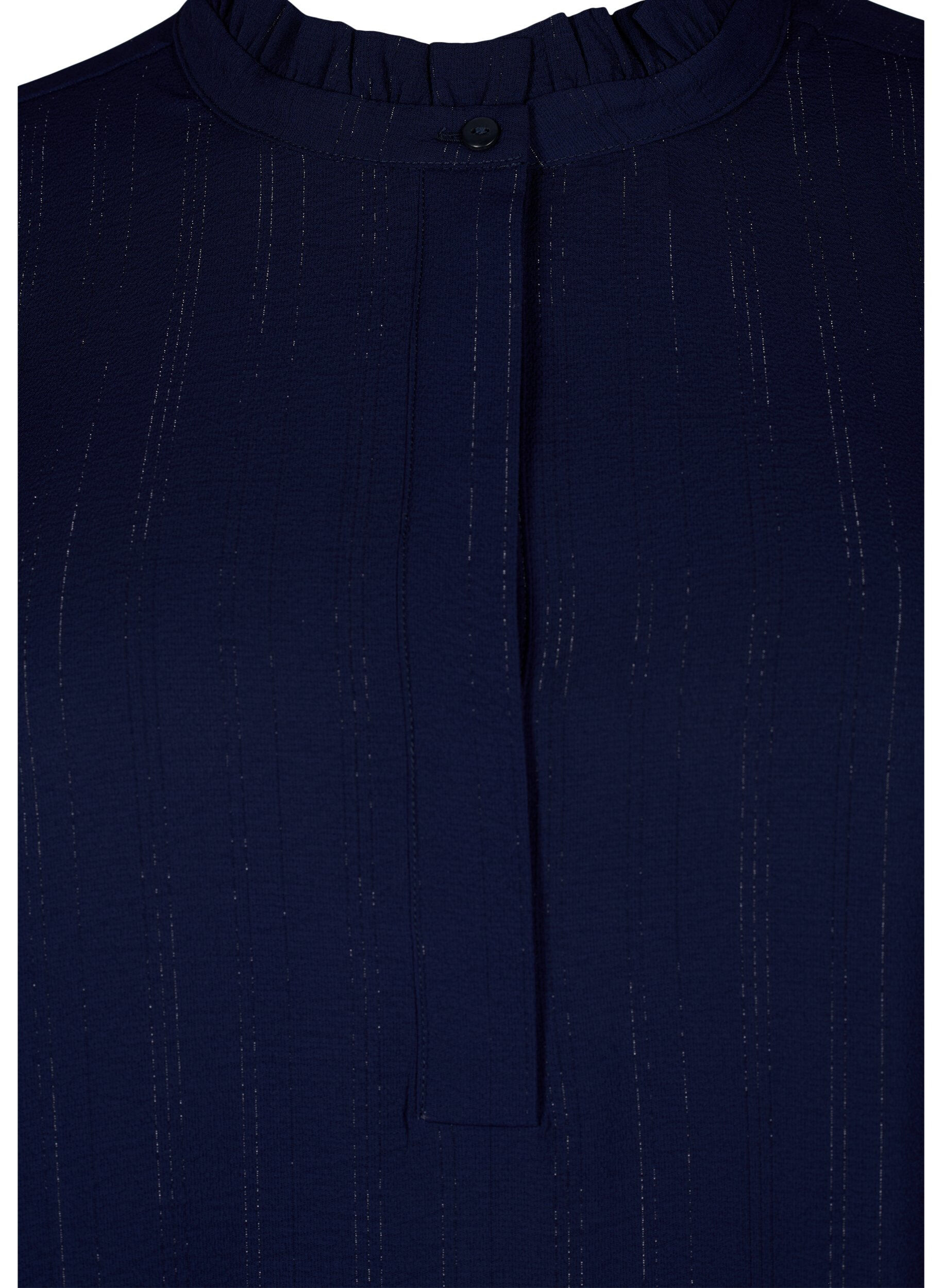 Zizzi Kr&oacute;tka sukienka z marszczeniami i brokatem, Niebieskie, Packshot image number 2