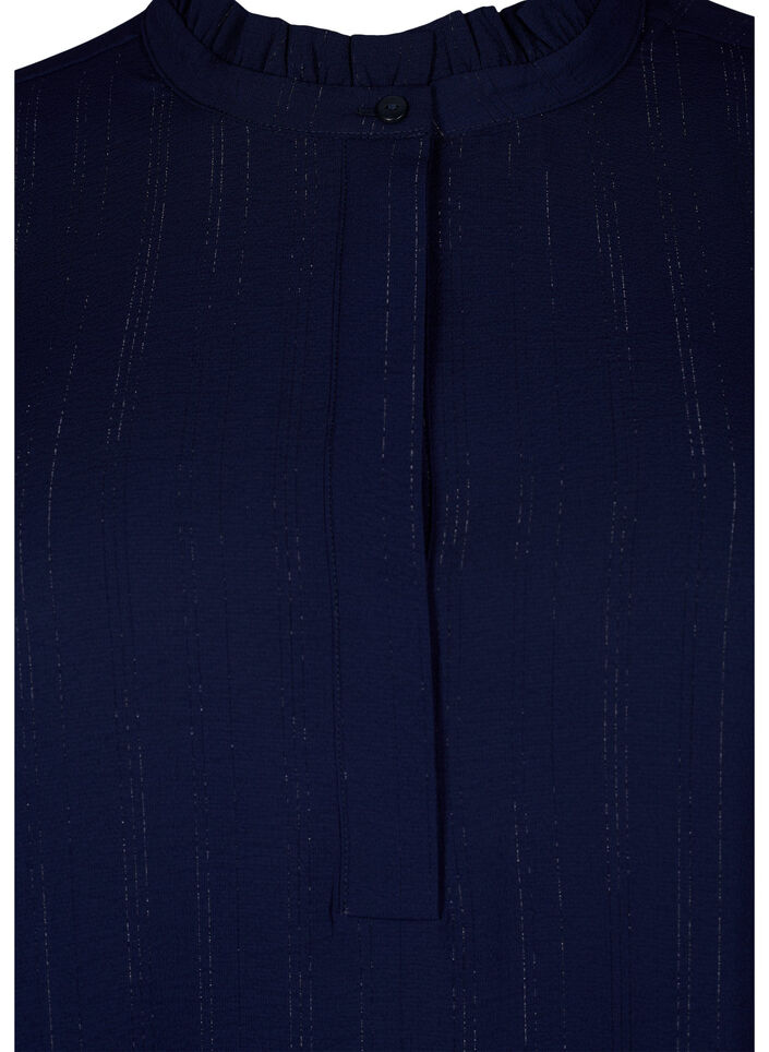 Krótka sukienka z marszczeniami i brokatem, Niebieskie, Packshot image number 2