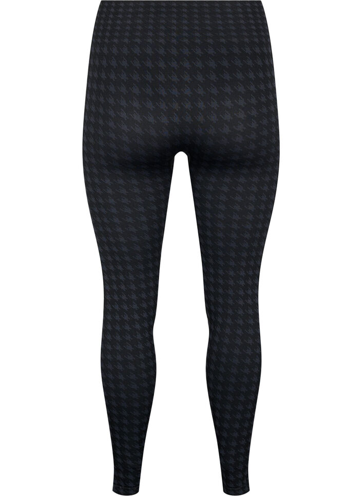  Bezszwowe legginsy w pepitke, Black w. Dark Grey, Packshot image number 1