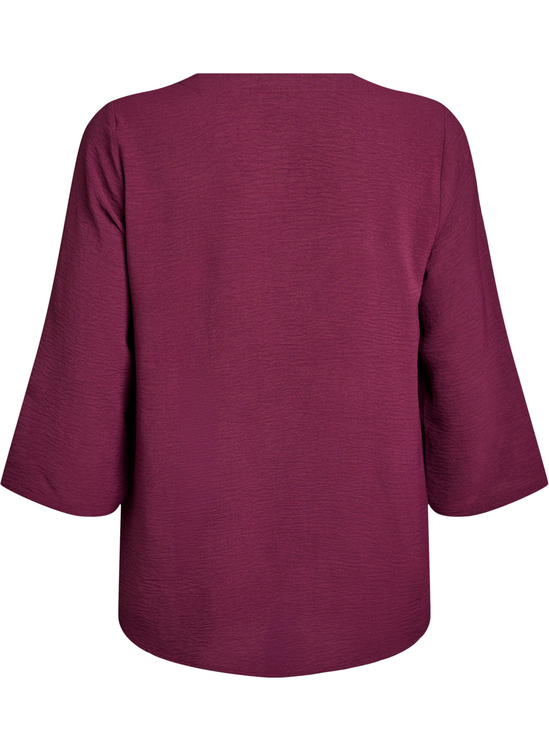 ZizziBluzka z rekawem 3/4, Ciemnobordowy, Packshot image number 1