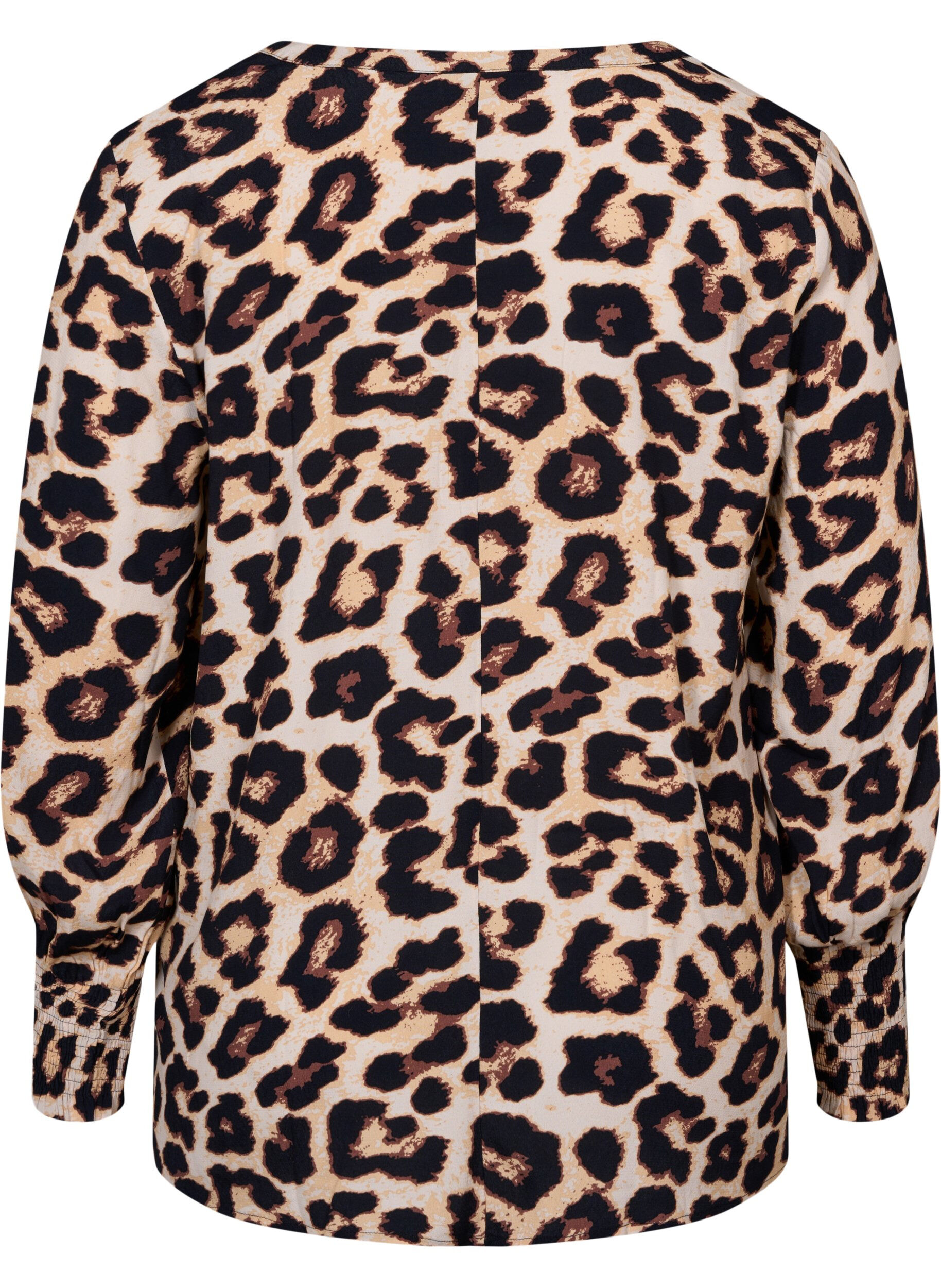 Zizzi Drukowany wiskozowy top z marszczeniem, Leo AOP, Packshot image number 1