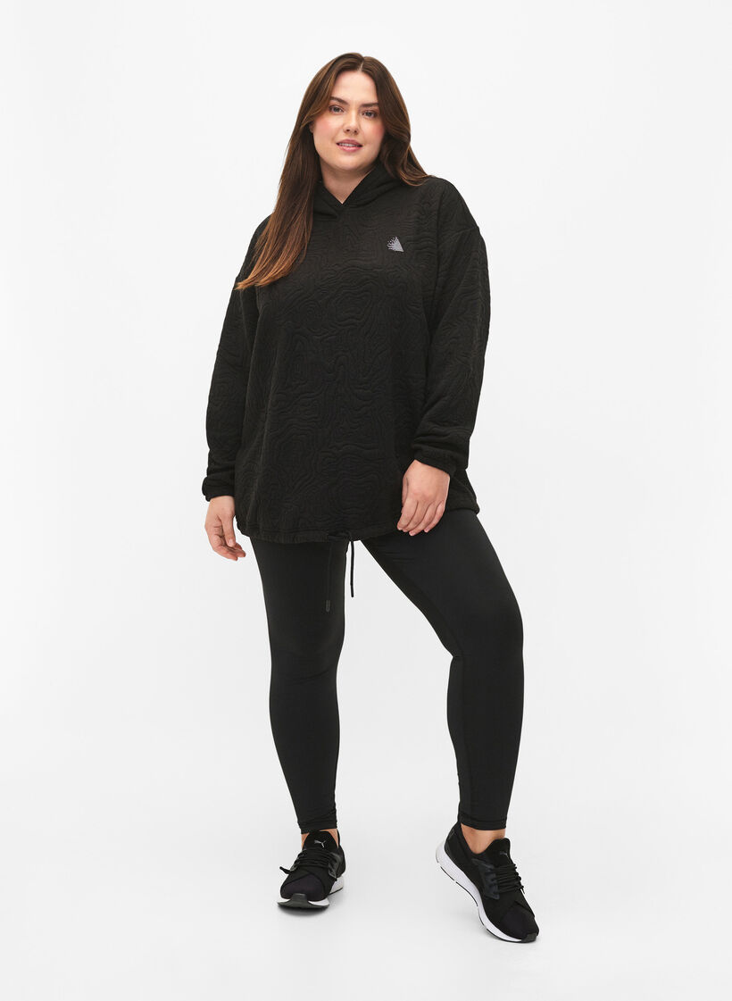 Sportowa bluza z kapturem, Black, Model image number 3