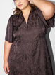 Sukienka midi z zakardu z motywem paisley i rekawami typu nietoperz, Brązowy, Model image number 2
