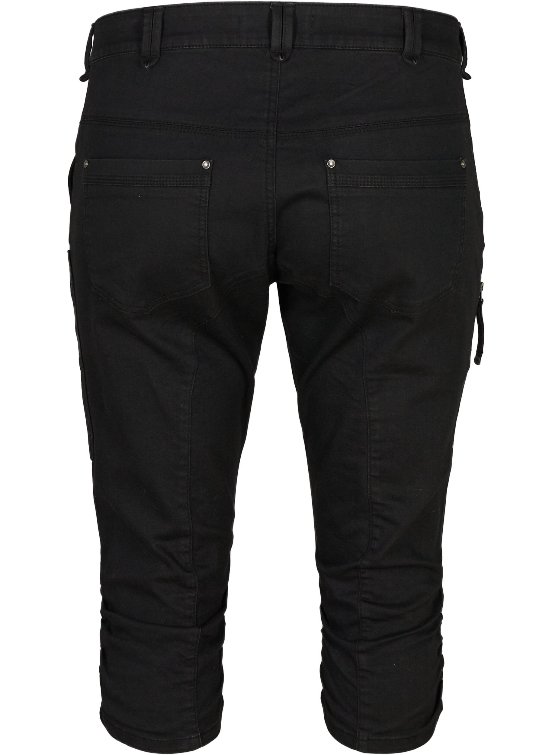 Zizzi Waskie jeansy capri z&nbsp;kieszeniami, Czarne, Packshot image number 1