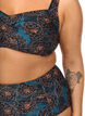 Bikinikowy top z wysci&oacute;lka i nadrukiem, Niebieskie, Model image number 2