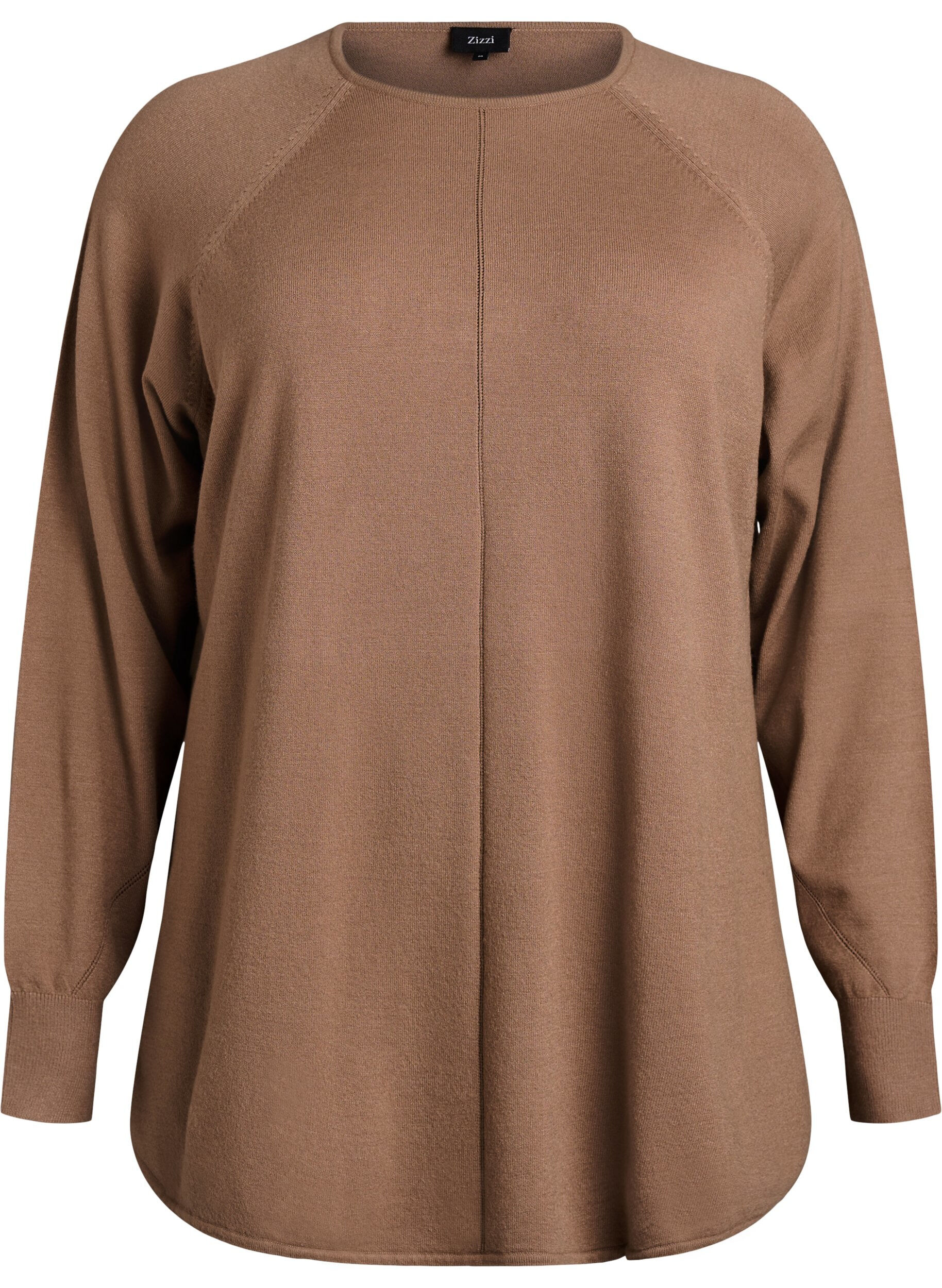 Dzianinowa bluzka z okraglym dekoltem i wzorem