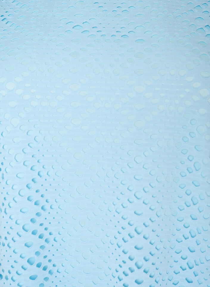 Knee-length dress with eyelet pattern and short sleeves, Light Blue, Packshot image number 2