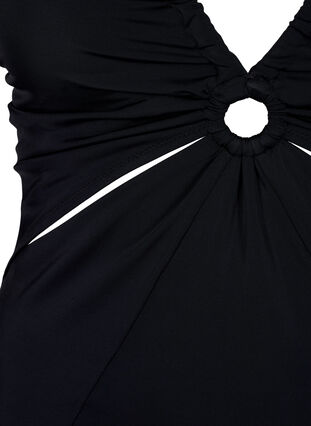 Drapowany strój kapielowy z pierscieniem, Black, Packshot image number 2