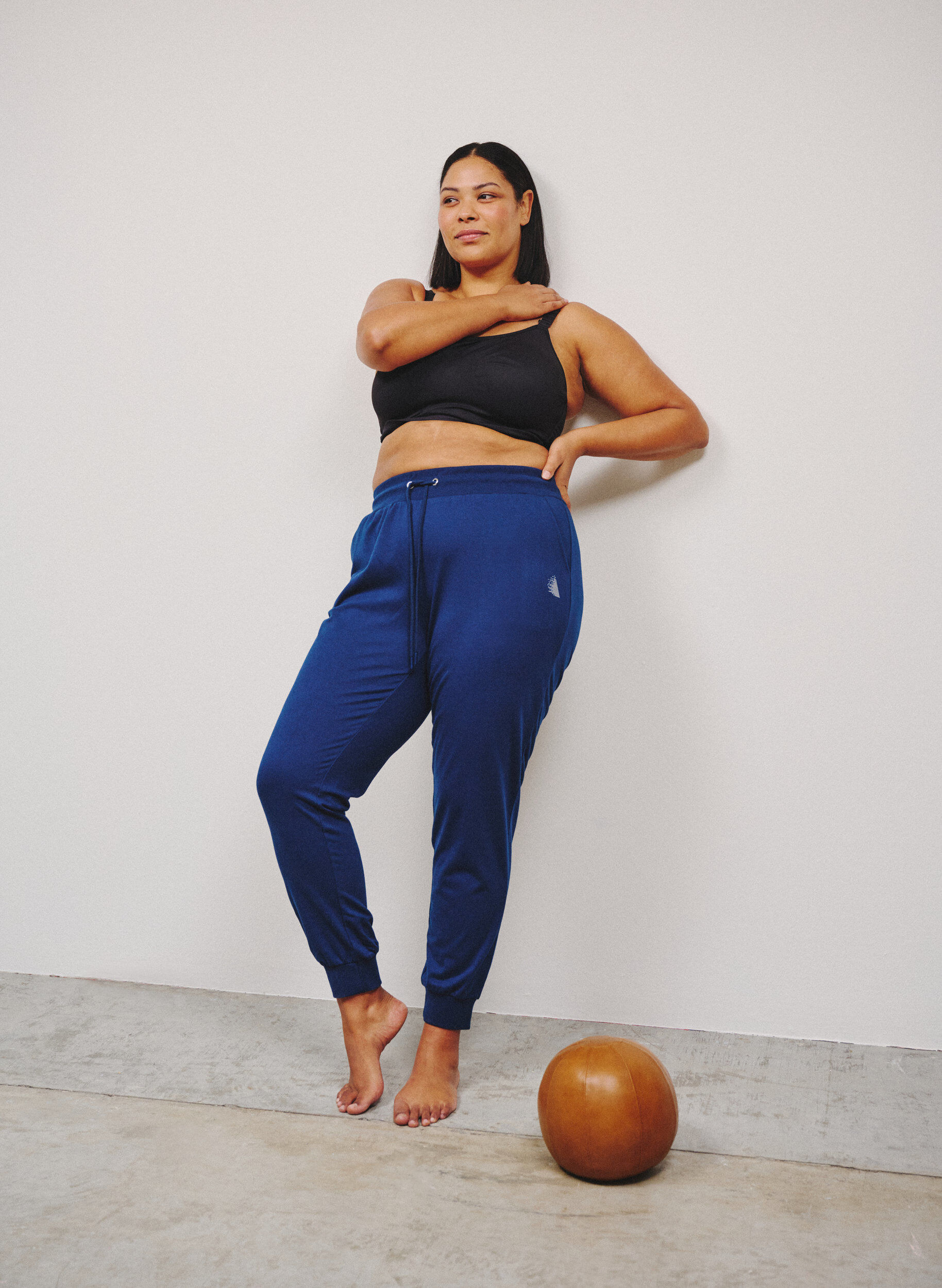 Zizzi Luzne spodnie treningowe z kieszeniami, Niebieskie, Image image number 0