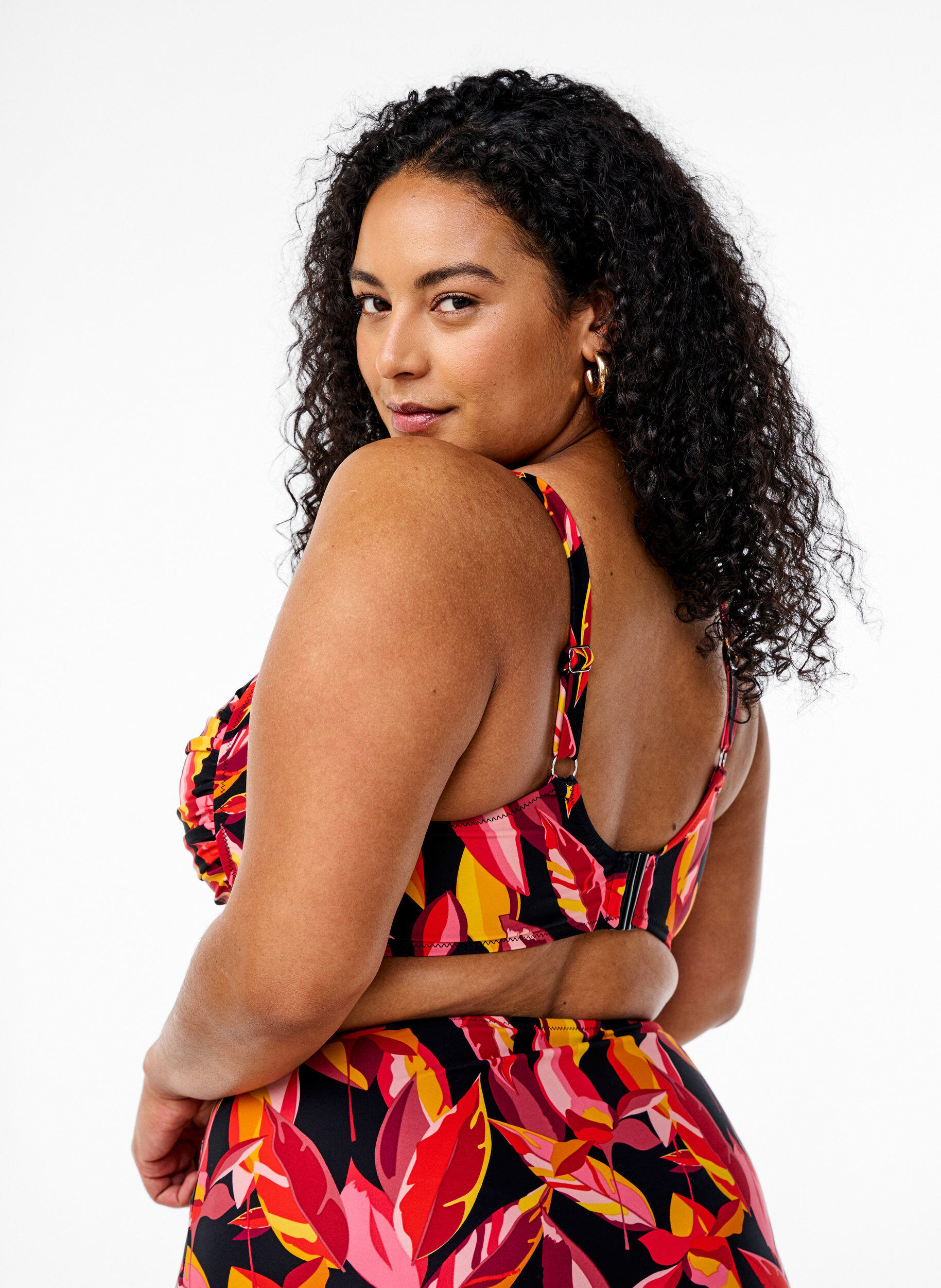 Zizzi Bikinikowy top z wysci&oacute;lka i nadrukiem, Czerwony, Model image number 1