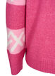 Dzianinowy sweter w paski z graficznym wzorem, Raspberry Rose Comb, Packshot image number 3