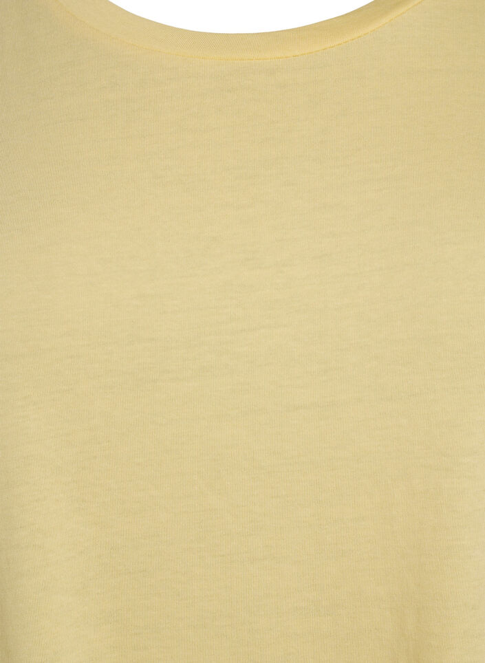 T-shirt z kr&oacute;tkim rekawem z mieszanki bawelny, Ż&oacute;łty, Packshot image number 2