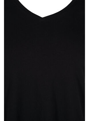 Koszulka typu basic z dekoltem w serek, Black, Packshot image number 2