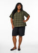 Bluzka w krate z dekoltem w ksztalcie litery V, Zielony, Model image number 1