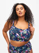 Góra od bikini z nadrukiem i regulowanymi ramiaczkami, Deep Palm AOP, Model image number 0