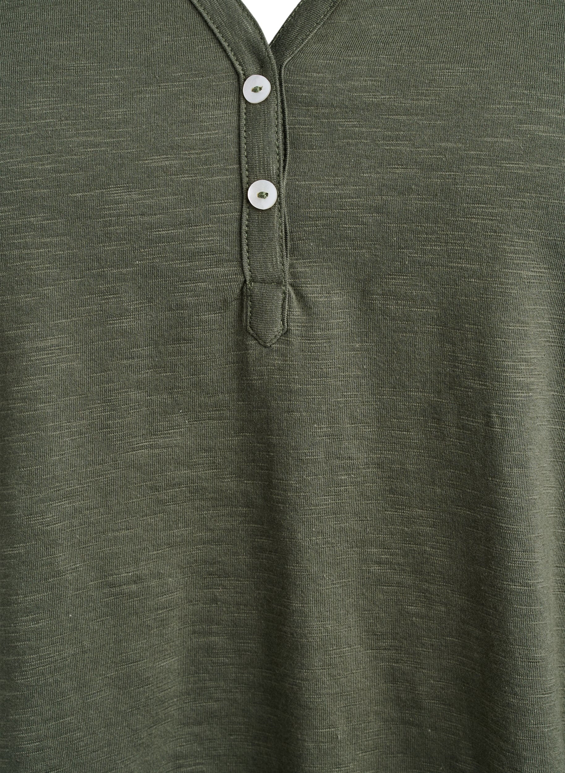 ZizziT-shirt z guzikami, Zielony, Packshot image number 2