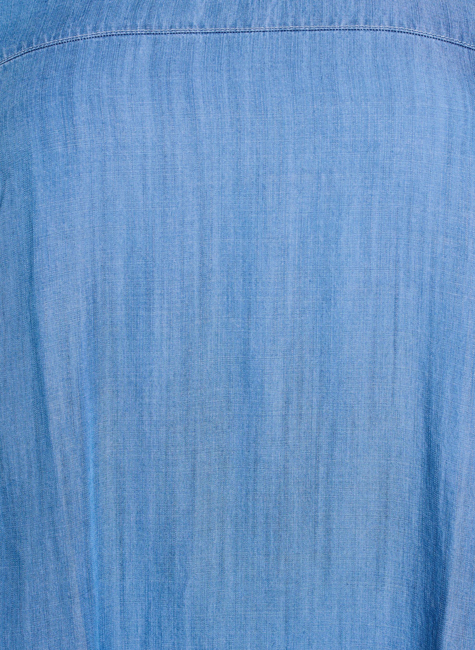 Zizzi Kr&oacute;tkiej sukienki z lyocellu dzinsowego o kroju balonowym, Niebieskie, Packshot image number 2