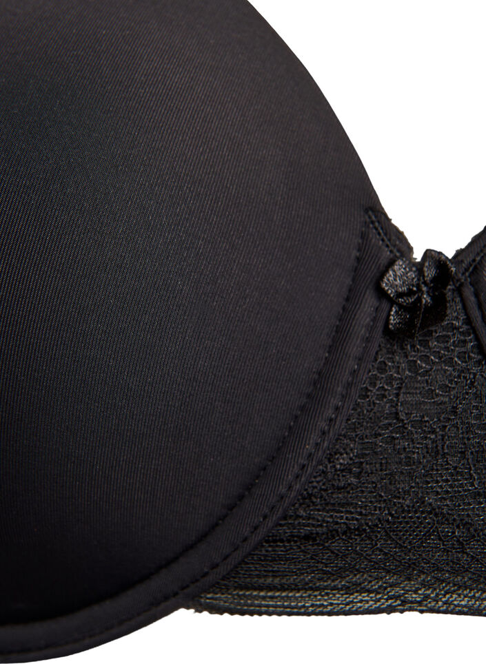 Formowany biustonosz z gladkimi miseczkami, Czarne, Packshot image number 2