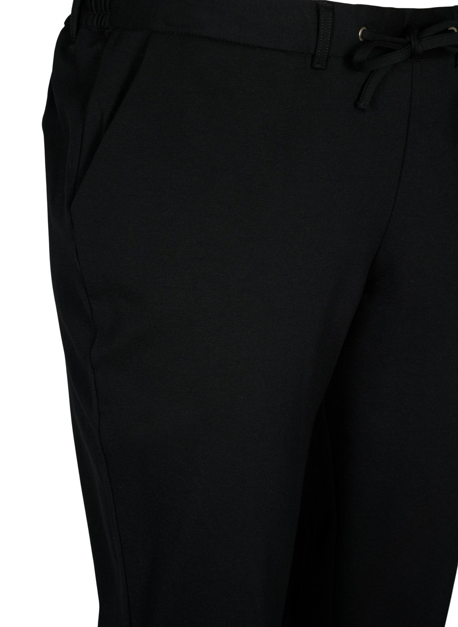 Zizzi Spodnie capri z mieszanki wiskozy, Black, Packshot image number 2