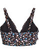 Kwiatowy stanik bikini z falbankami, Brązowy, Packshot image number 1