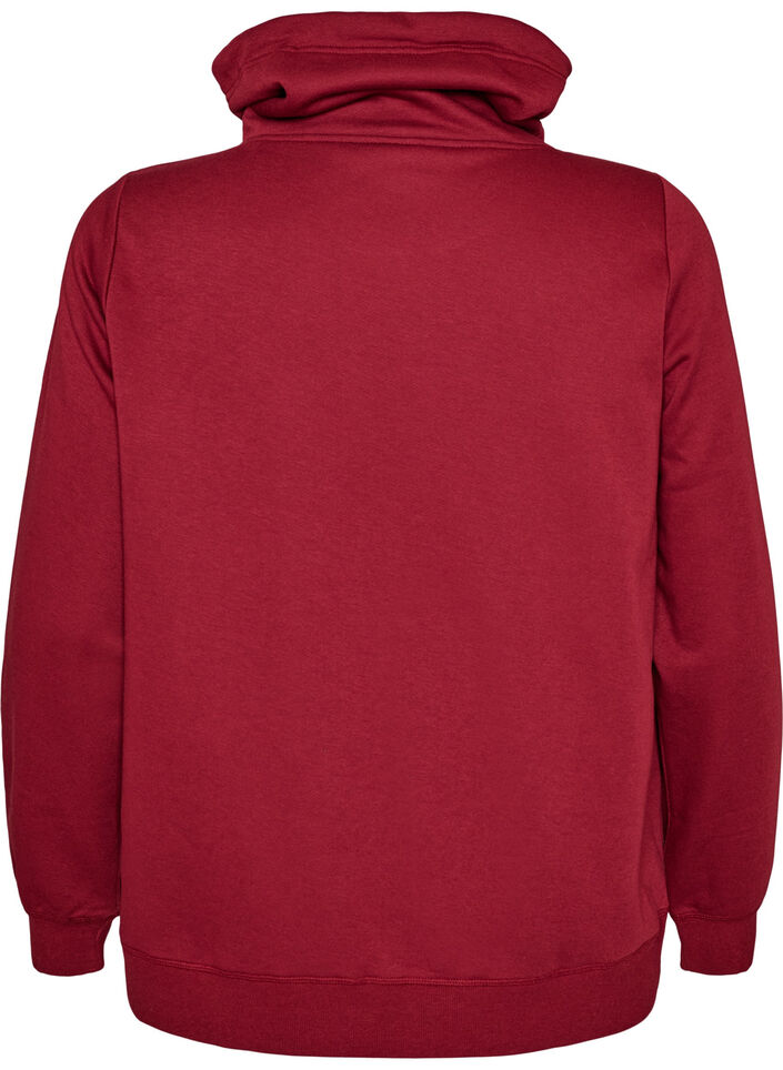 Bluza z wysokim kolnierzem i kieszeniami, Czerwony, Packshot image number 1