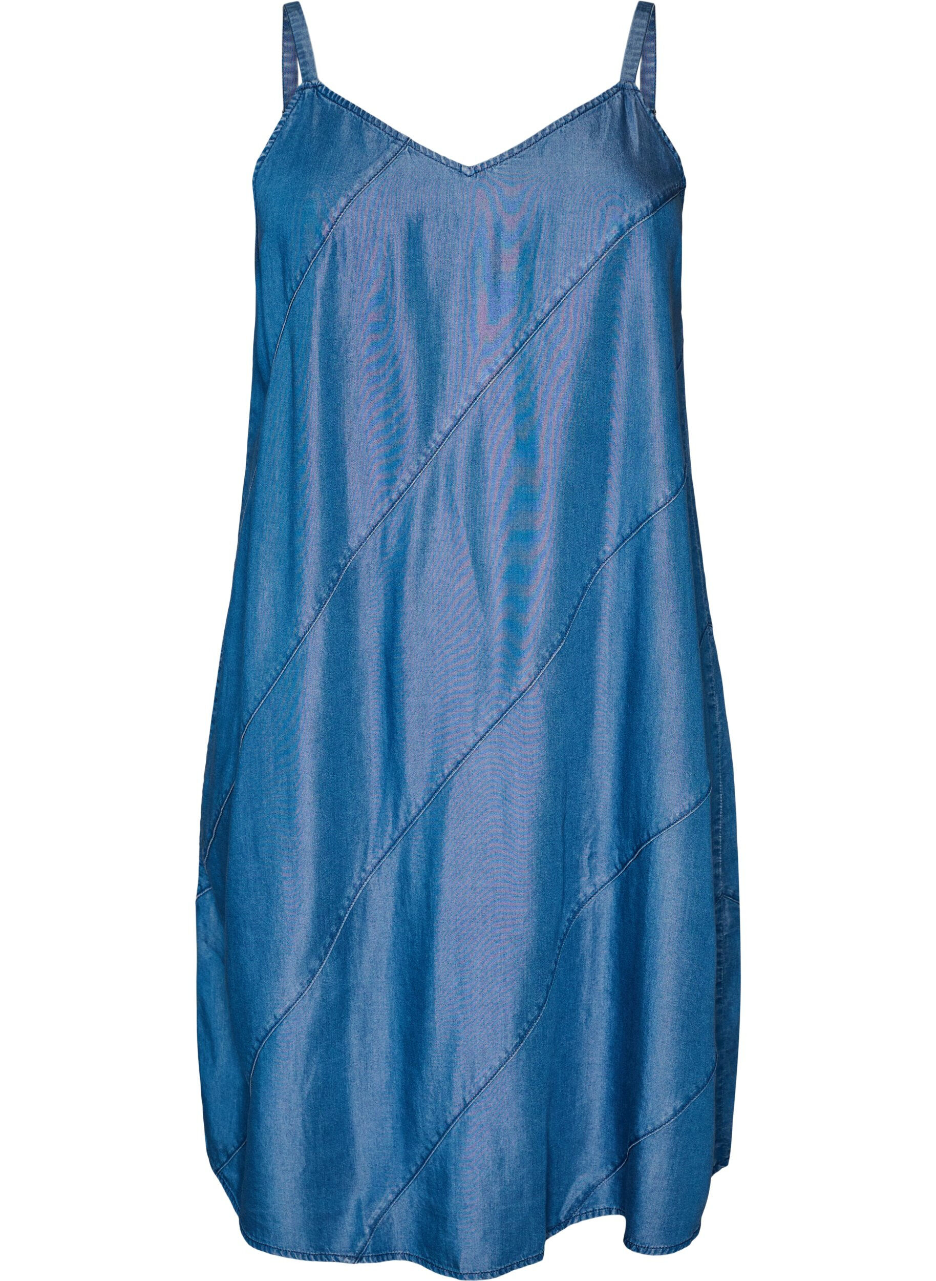 ZizziSukienka na ramiaczkach w stylu jeansowym wykonana z TENCEL&trade; Lyocell, Niebieskie, Packshot image number 0