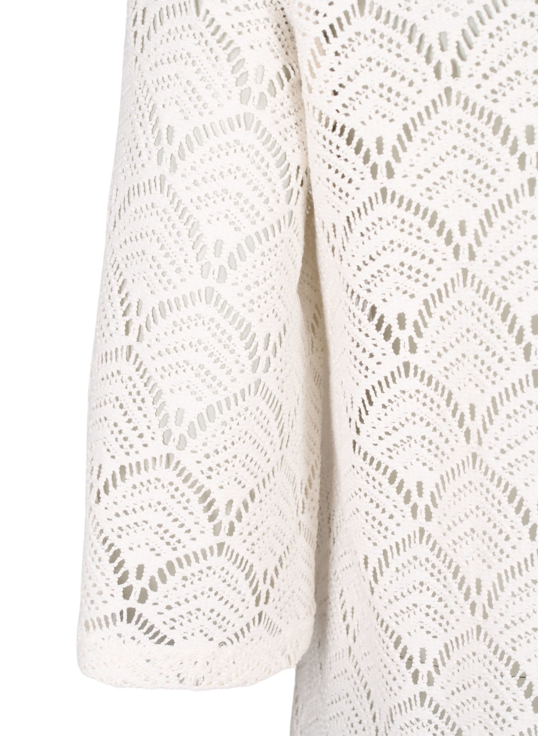 Zizzi Szydelkowa bluzka z rekawem 3/4, Sandshell, Packshot image number 3