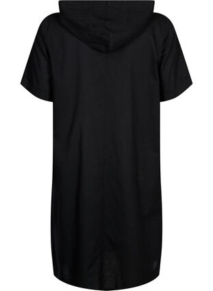 Sukienka z krótkim rekawem i kapturem, Black, Packshot image number 1