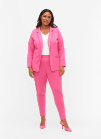 Spodnie nad kostke z kieszeniami, Shocking Pink, Model