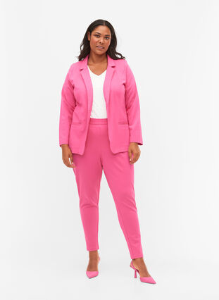 Spodnie nad kostke z kieszeniami, Shocking Pink, Model image number 0