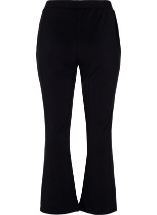 Rozszerzane spodnie z rozcieciami z przodu, Black, Packshot image number 1