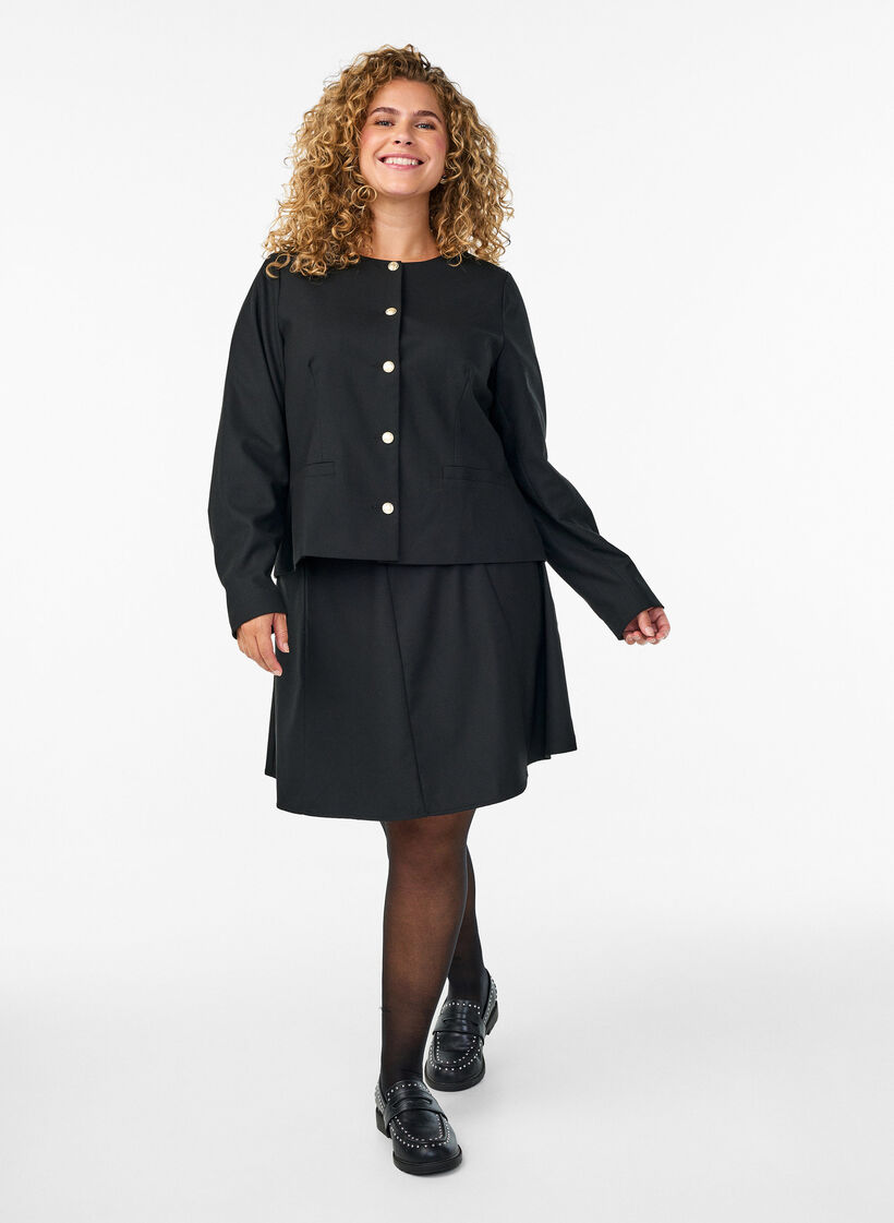 Krótka spódniczka w ksztalcie litery A, Czarne, Model image number 1