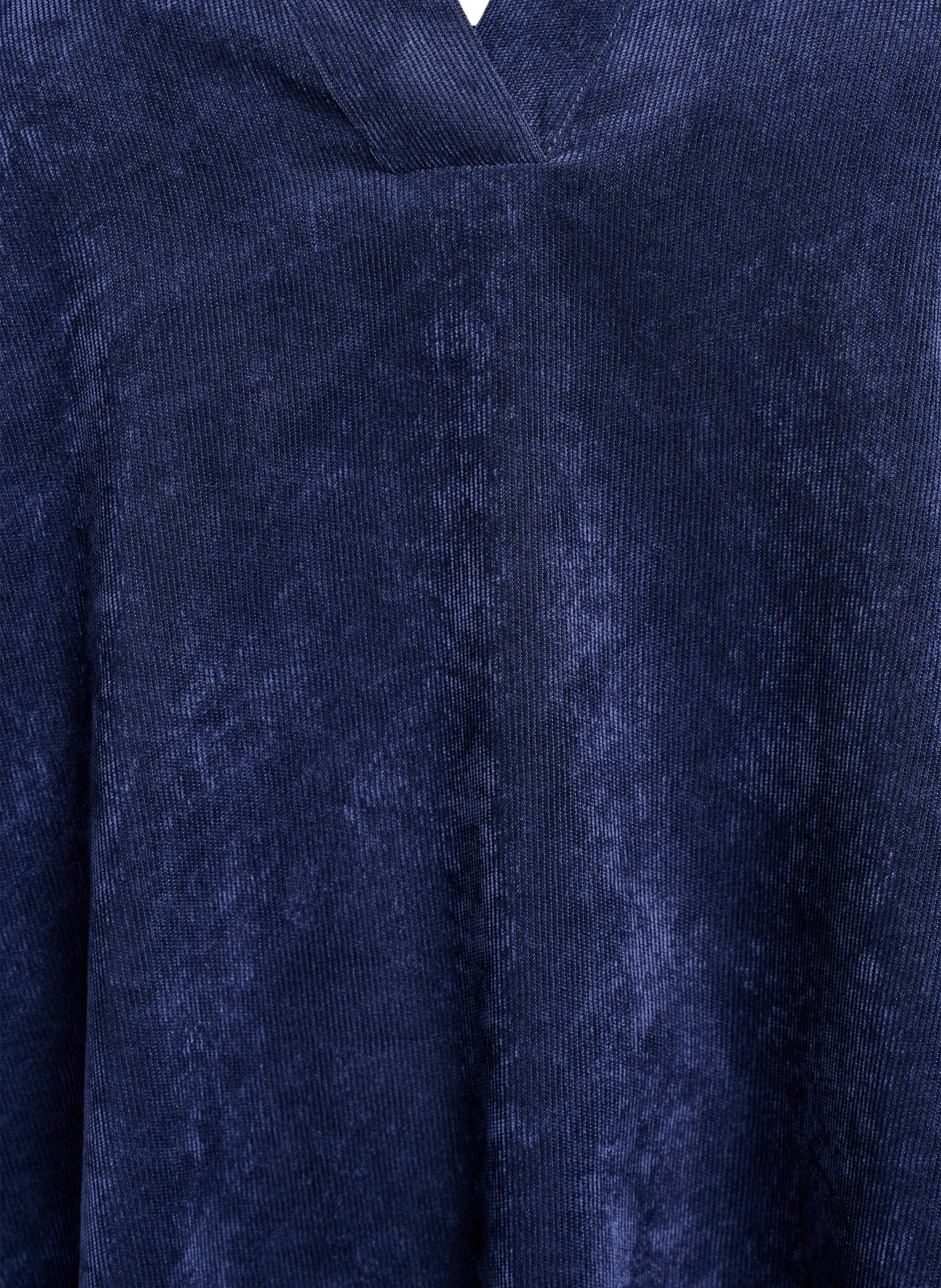 Zizzi Kr&oacute;tka aksamitna sukienka z dlugimi rekawami, Niebieskie, Packshot image number 2