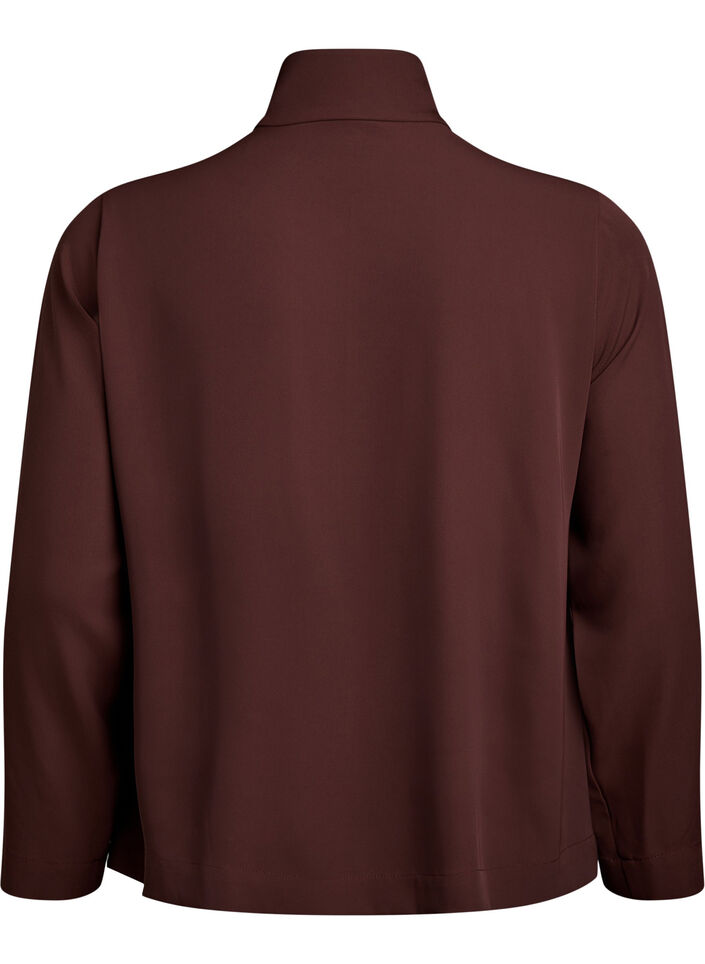 Kurtka dresowa ze sportowymi detalami i zamkiem blyskawicznym, Brązowy, Packshot image number 1