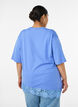 T-shirt z asymetrycznym koronkowym wykonczeniem, Fioletowy, Model image number 2