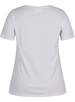 Koszulka typu basic z dekoltem w serek, Bright White, Packshot image number 1
