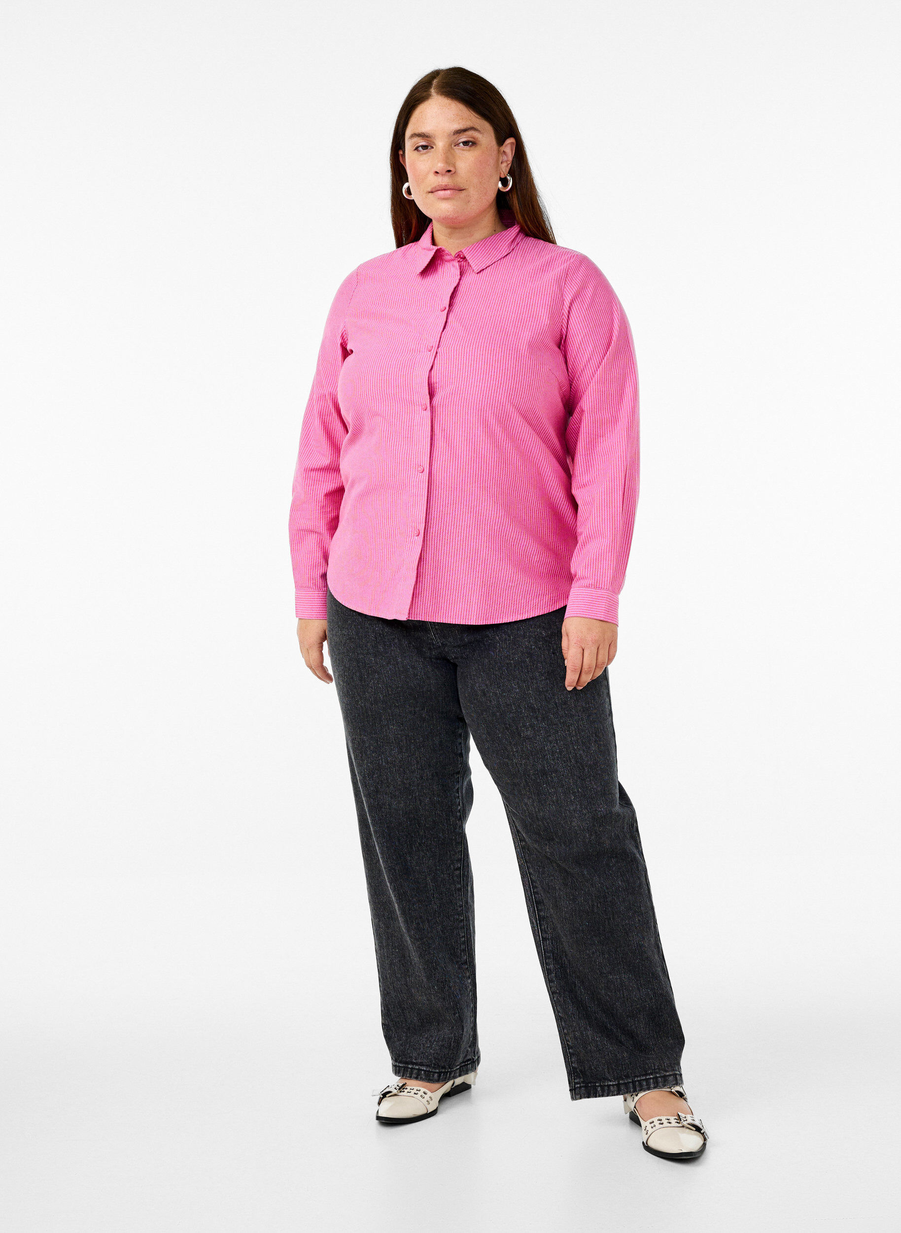 Zizzi Bawelniana koszula z dlugim rekawem, Czerwony, Model image number 1