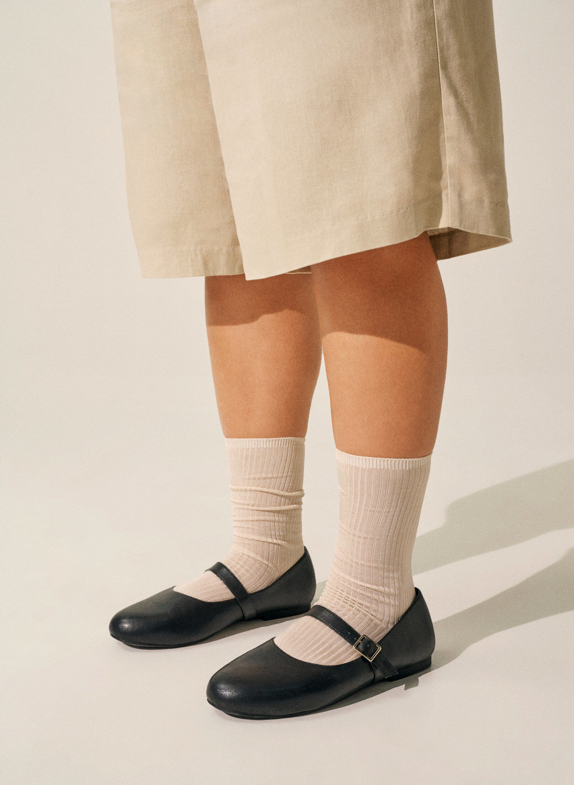 ZizziBallerina ze sztucznej sk&oacute;ry ze sznurkiem, Czarne, Image image number 0