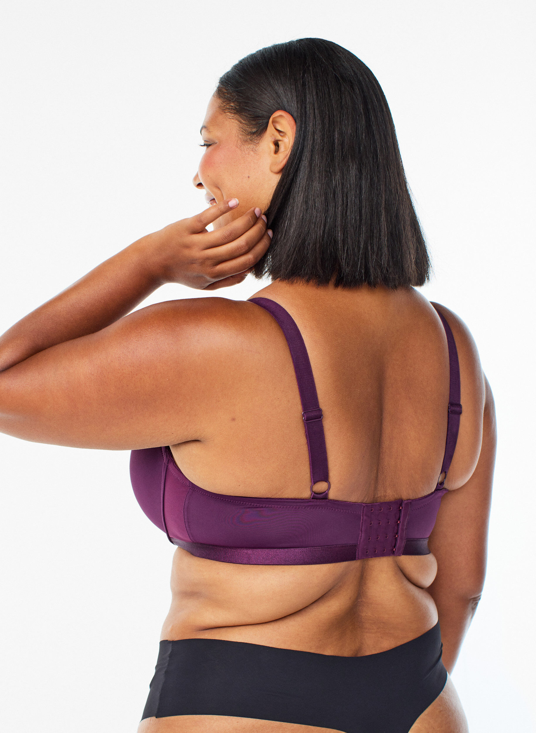 Zizzi Usztywniany biustonosz z siateczka, Fioletowy, Model image number 2