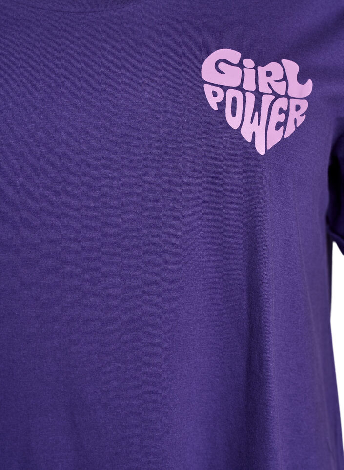 Koszula nocna z krótkim rekawem, wykonana z bawelny organicznej, Fioletowy, Packshot image number 2