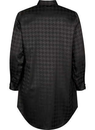 Koszula o przedluzonym kroju ze wzorem w pepitke, Black, Packshot image number 1