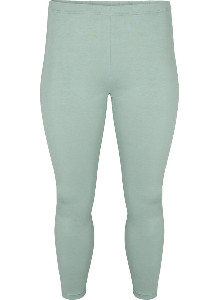 Legginsy z wiskozy w stylu basic, Zielony, Packshot image number 0