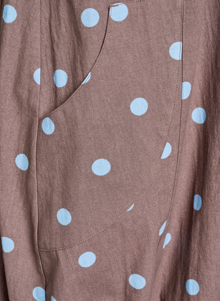 Bawelniana sukienka z nadrukiem i krótkimi rekawami, Niebieskie, Packshot image number 3