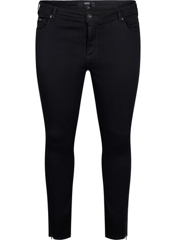 Jeansy Amy nad kostke z suwakiem, Czarne, Model