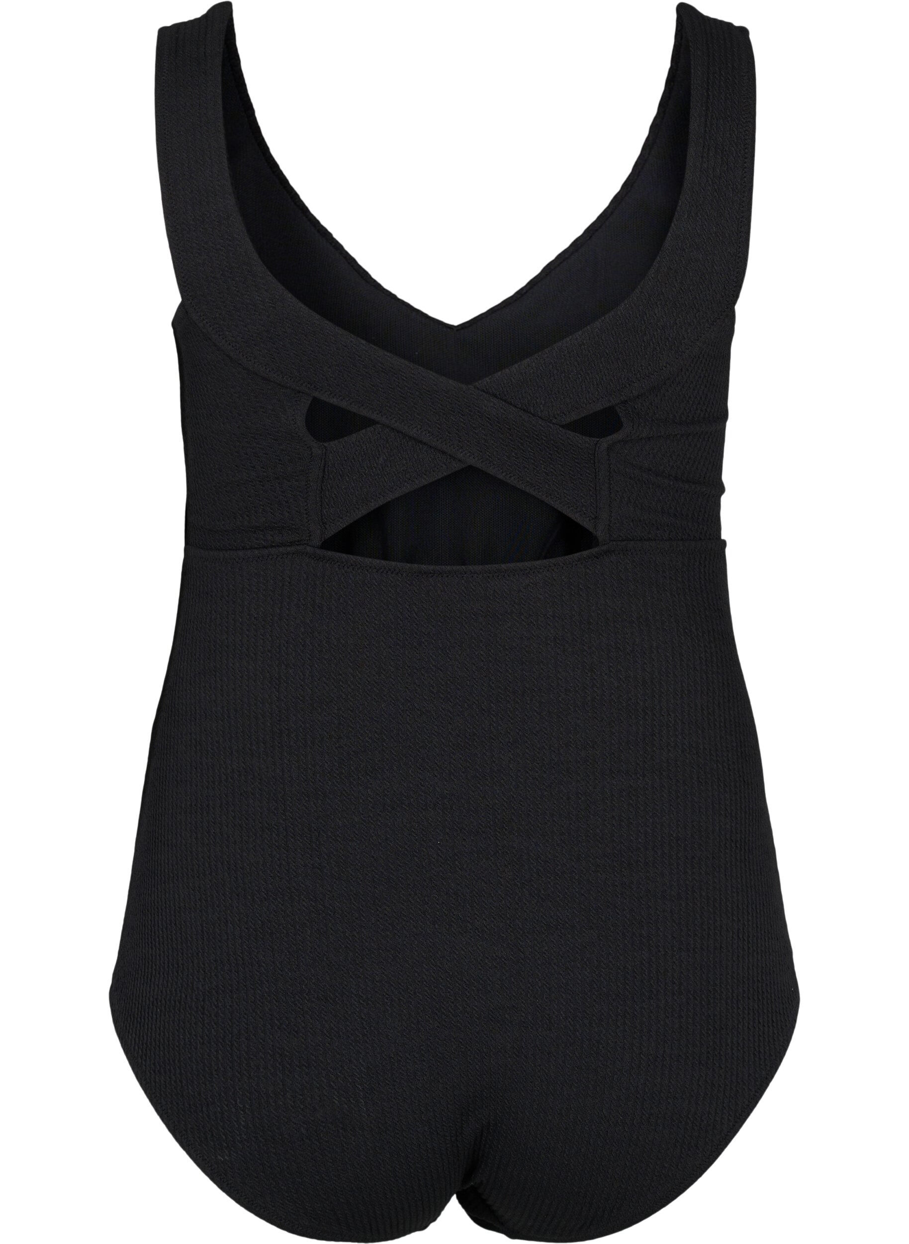 Zizzi Swimsuit with cross back, Black, Packshot image number 1