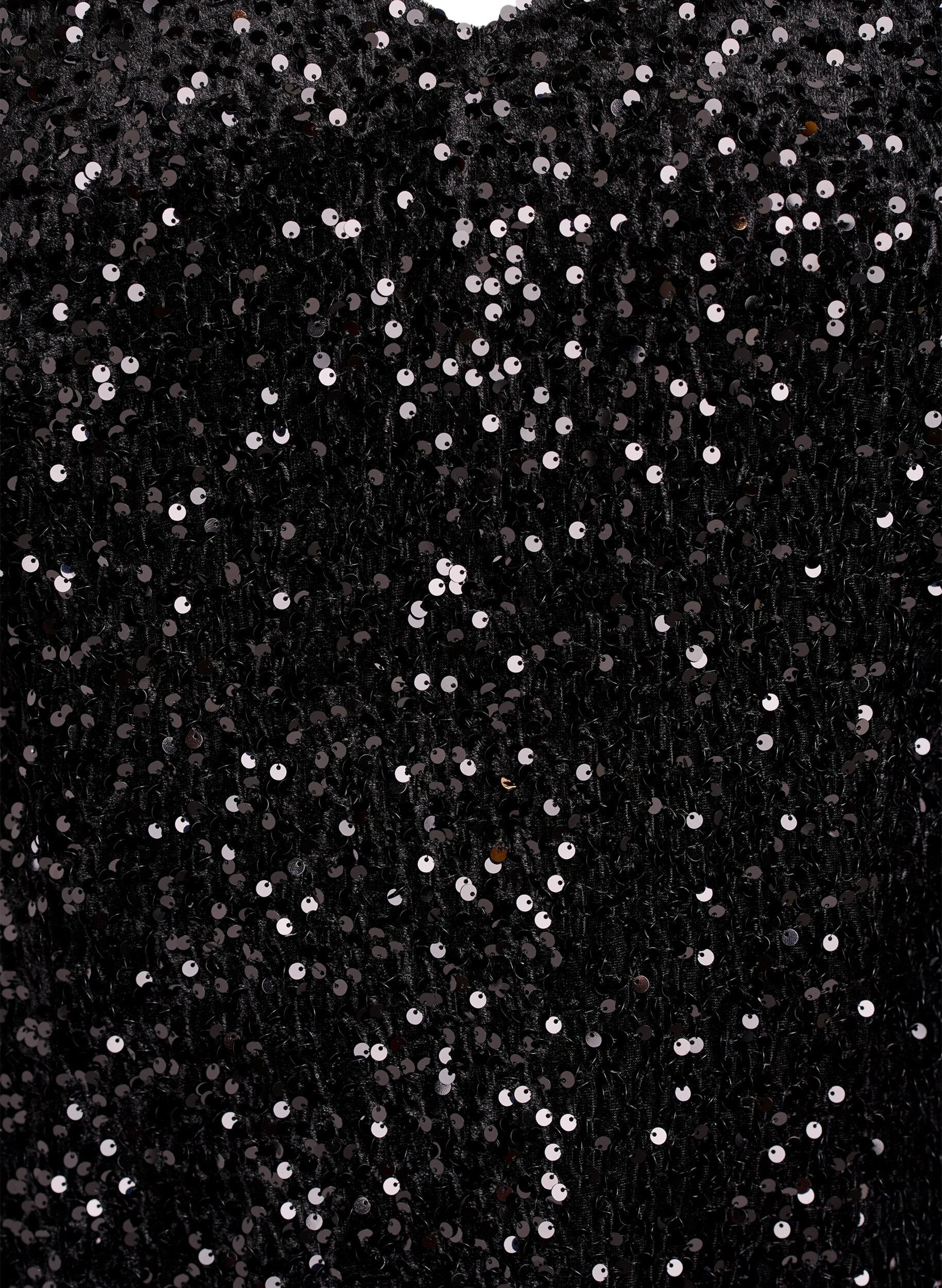 Zizzi Kr&oacute;tka cekinowa sukienka w ksztalcie litery A, Czarne, Packshot image number 2