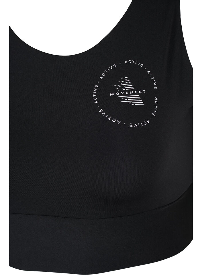 CORE, MID SUPPORT SPORTS BRA - Biustonosz sportowy, Black, Packshot image number 2