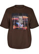T-shirt w rozmiarze oversize z duzym nadrukiem fotograficznym, Brązowy, Packshot image number 0