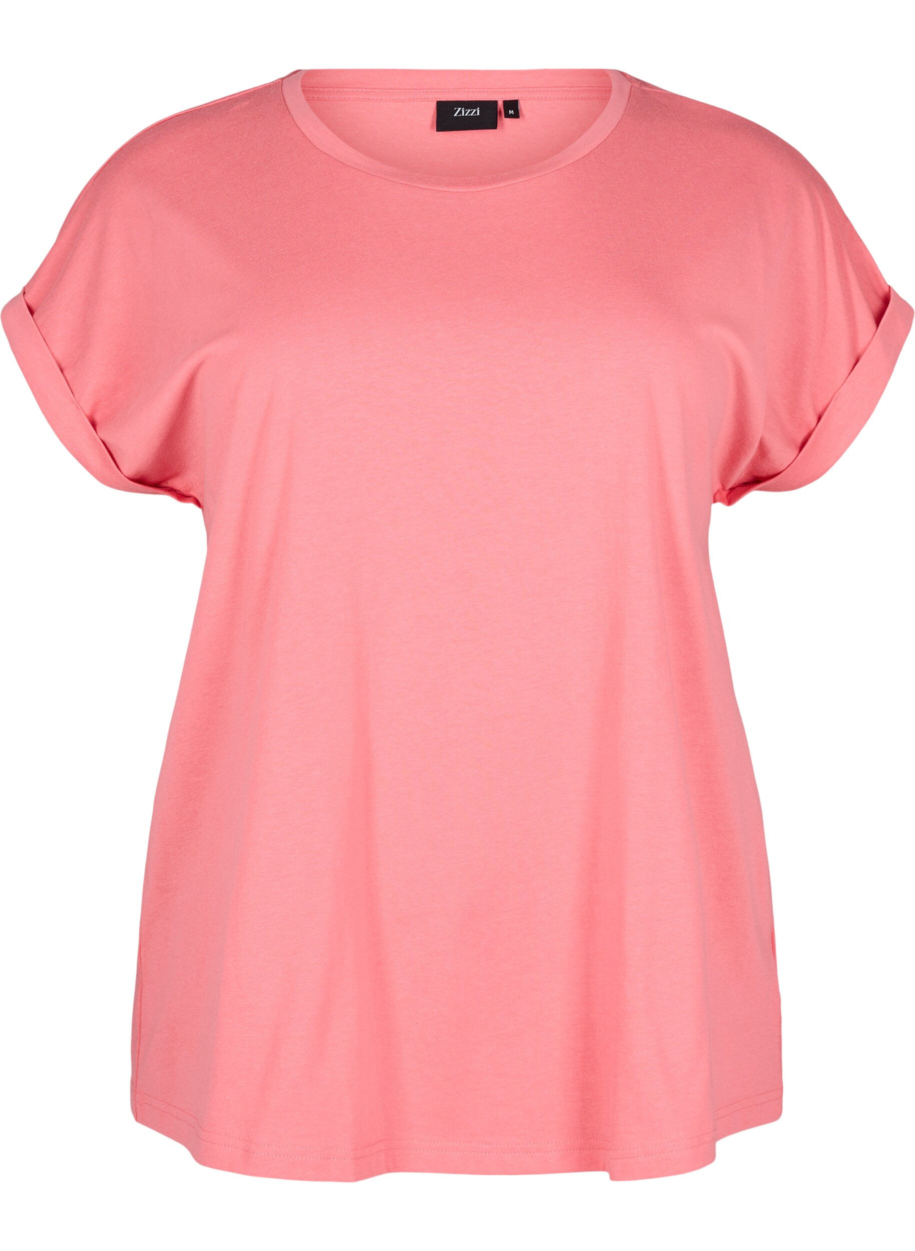 ZizziT-shirt z kr&oacute;tkim rekawem z mieszanki bawelny, R&oacute;żowy, Packshot image number 0