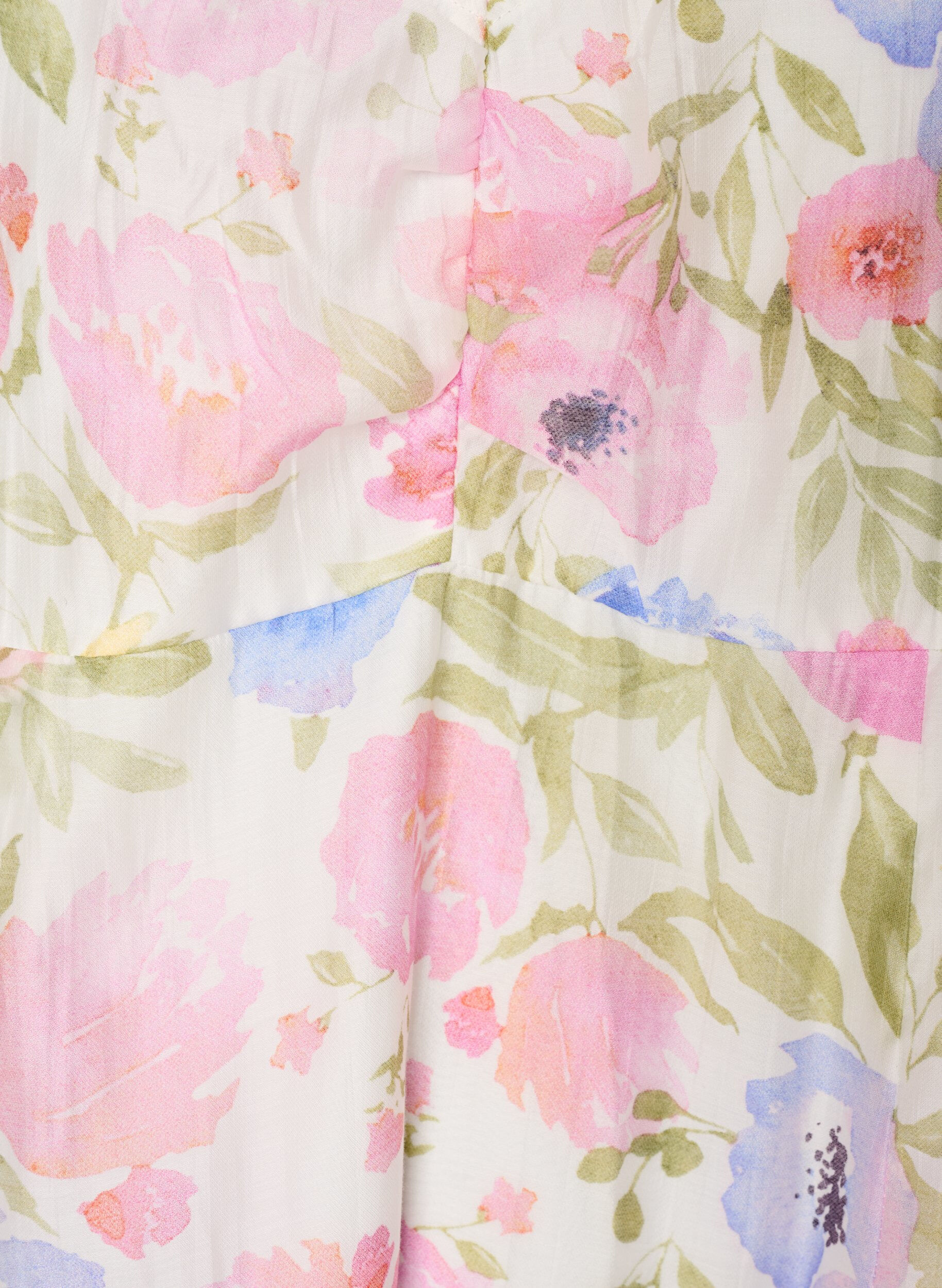 Zizzi Kwiatowa sukienka w stylu empire z szerokim dekoltem w ksztalcie litery V, Biały, Packshot image number 2